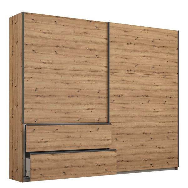 Schwebetürenschrank Sevilla I Eiche Artisan Dekor - Breite: 218 cm - Grau