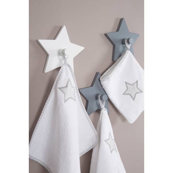 Wandhaken Sterne (3er-Set) Grau - Holzwerkstoff - 15 x 14 x 5 cm