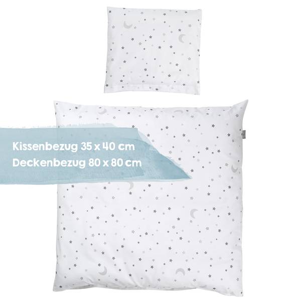Set de Berceau 2-pièces Sternenzauber Blanc - Coton - 80 x 1 x 80 cm