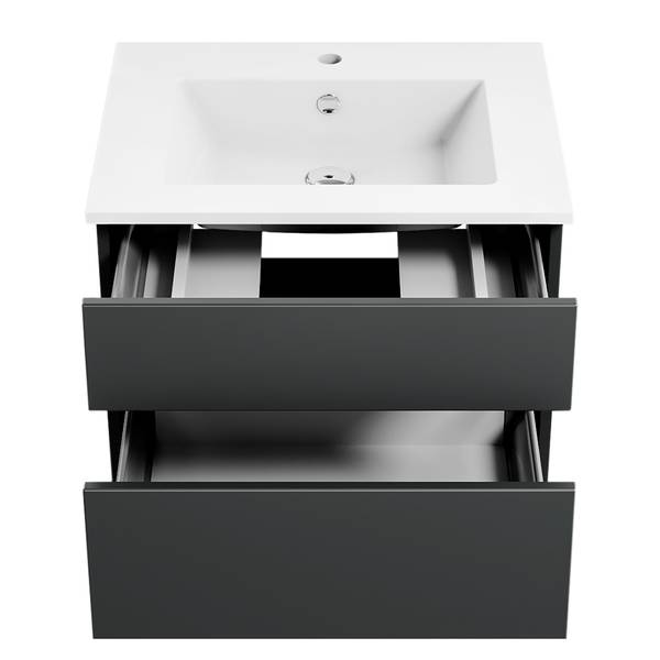 Badset Get2You 4-teilig Kombi B Inklusive Beleuchtung - Matt Grau - Breite: 120 cm