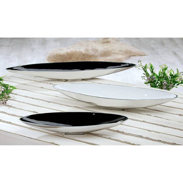 Schaal Gloss aluminium - zwart - 39cm x 6cm x 10cm