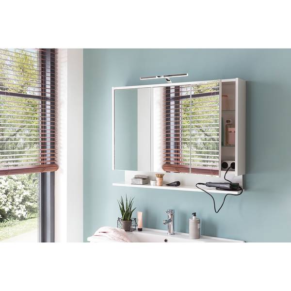 Armoire de toilette Flag II Éclairage intégré - Blanc - Largeur : 94 cm