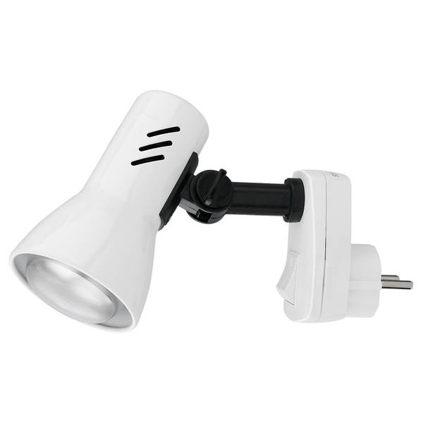Steckerleuchte Pilo Polycarbonat / Eisen - 1-flammig - Weiß