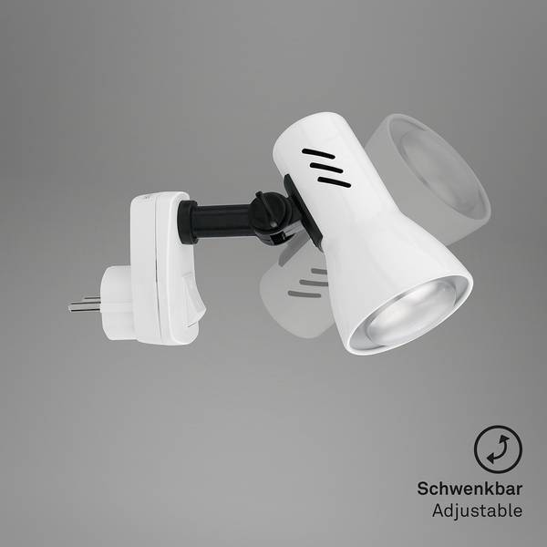 Steckerleuchte Pilo Polycarbonat / Eisen - 1-flammig - Weiß