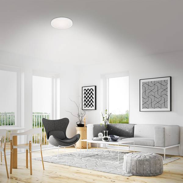 LED-Deckenleuchte Runa II Polycarbonat / Eisen - 1-flammig - Weiß