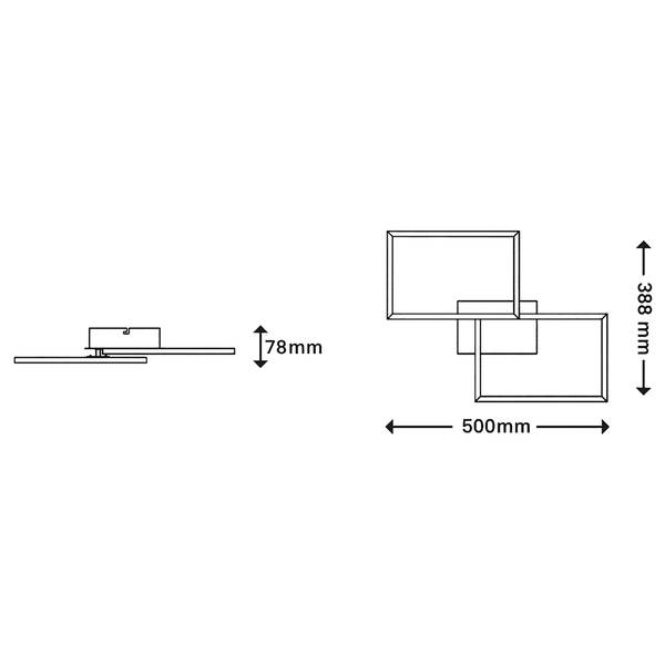 LED-Deckenleuchte Frame S I Polycarbonat / Eisen - 1-flammig