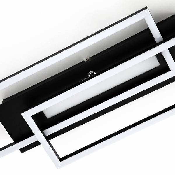 LED-Deckenleuchte Frame Mid Polycarbonat / Eisen - 1-flammig - Schwarz