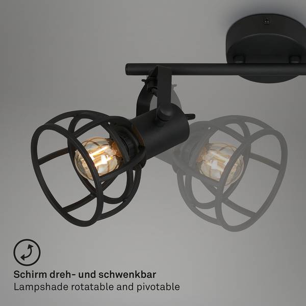 Deckenleuchte Korbo Black I Eisen - 2-flammig