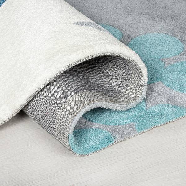 Kurzflorteppich Retro Floral Polyester - Blau - 120 x 170 cm
