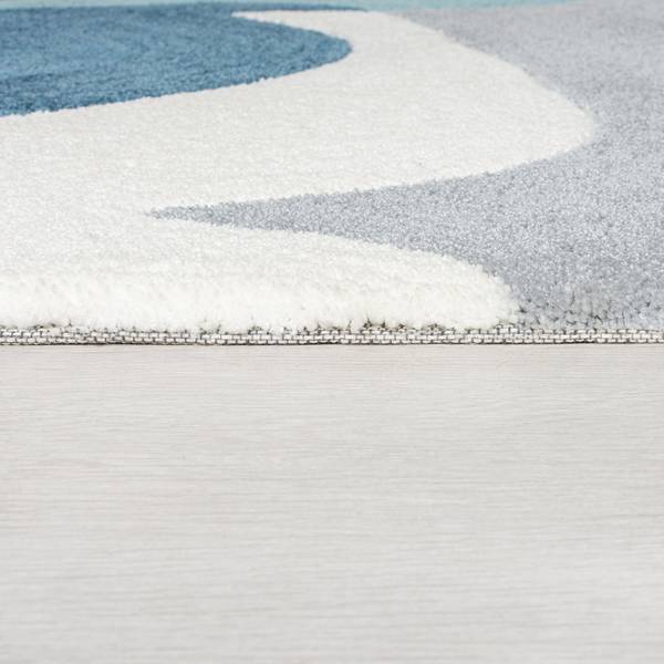 Kurzflorteppich Retro Floral Polyester - Blau - 120 x 170 cm