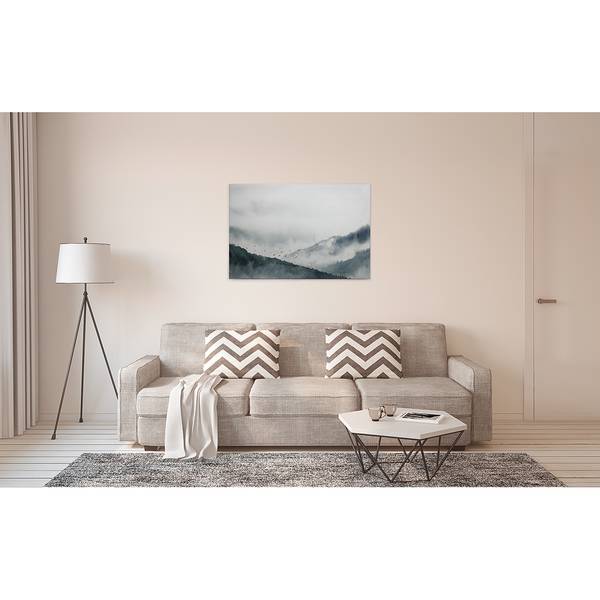 Canvas Gloomy Landscape Poliestere PVC / Legno di abete rosso - Blu / Grigio