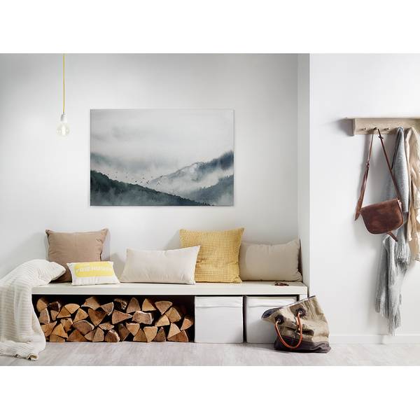 Canvas Gloomy Landscape Poliestere PVC / Legno di abete rosso - Blu / Grigio