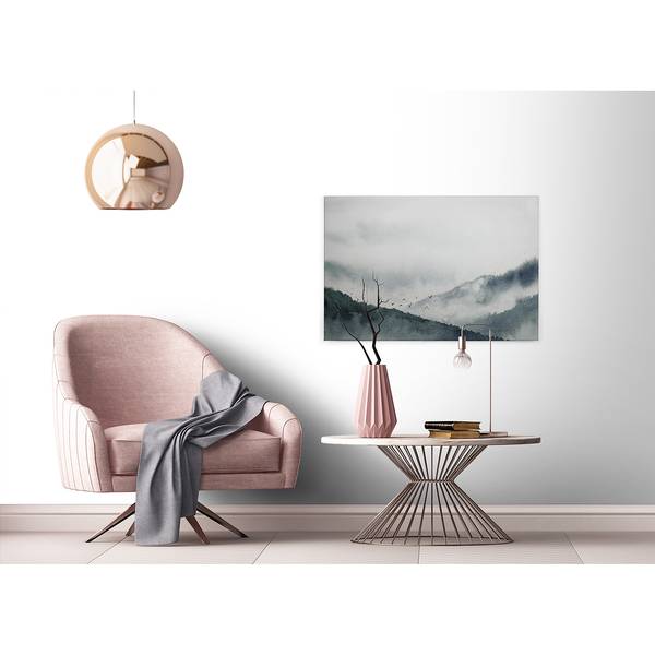 Canvas Gloomy Landscape Poliestere PVC / Legno di abete rosso - Blu / Grigio