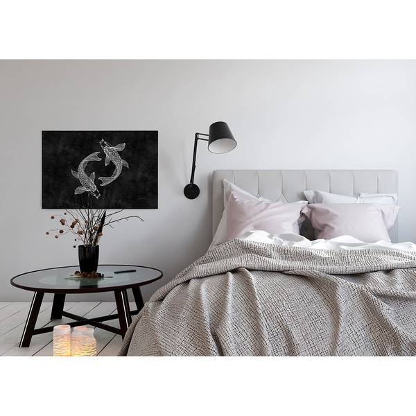 Quadro con pesci Blackboard Poliestere PVC / Legno di abete rosso - Bianco / Nero