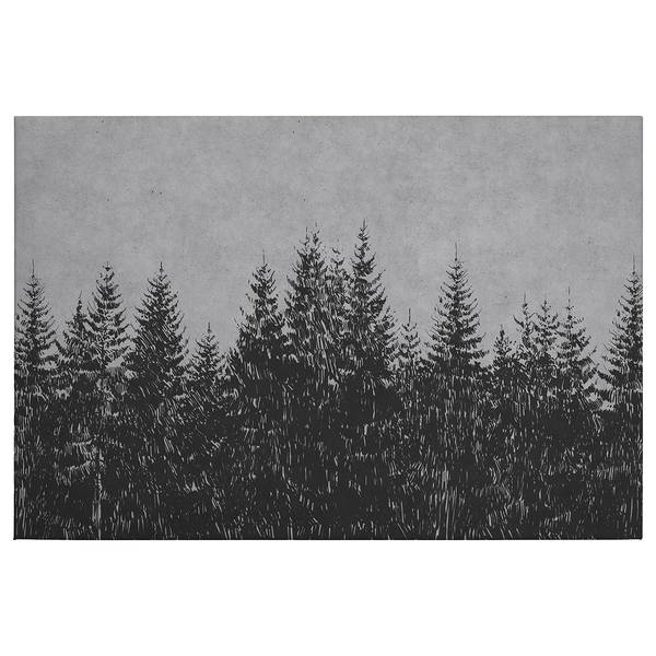 Leinwandbild Black Forest Polyester PVC / Fichtenholz - Grau