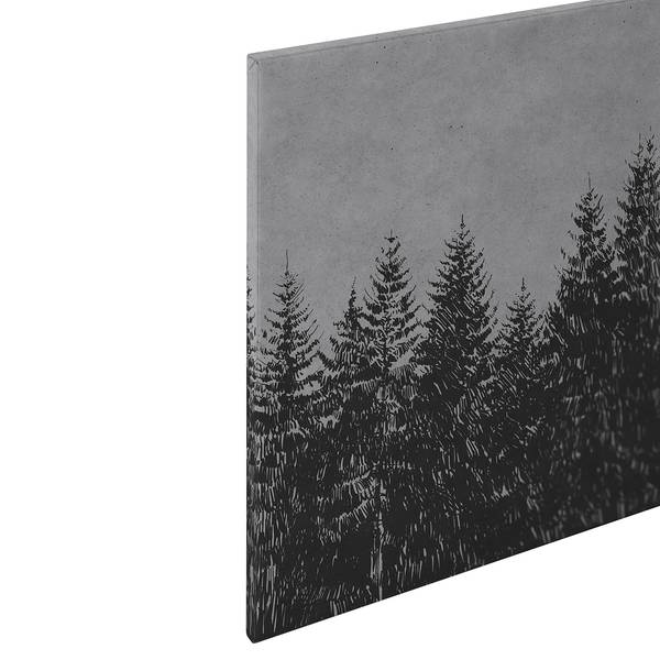 Leinwandbild Black Forest Polyester PVC / Fichtenholz - Grau