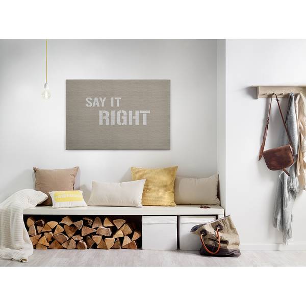Canvas Message Poliestere PVC / Legno di abete rosso - Beige / Grigio