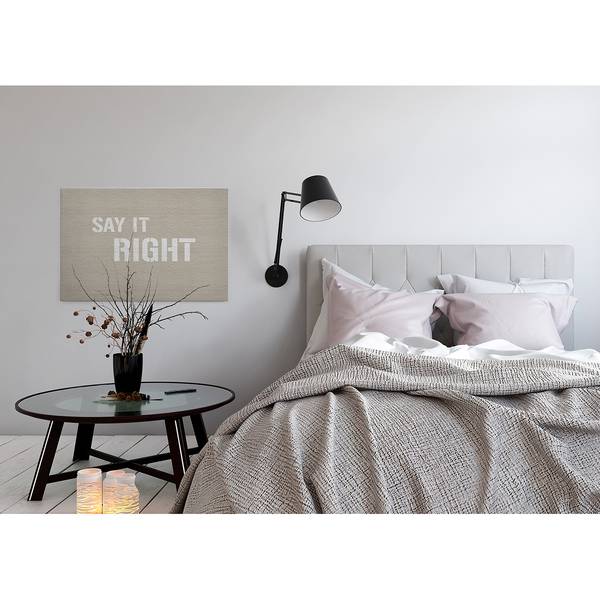 Canvas Message Poliestere PVC / Legno di abete rosso - Beige / Grigio