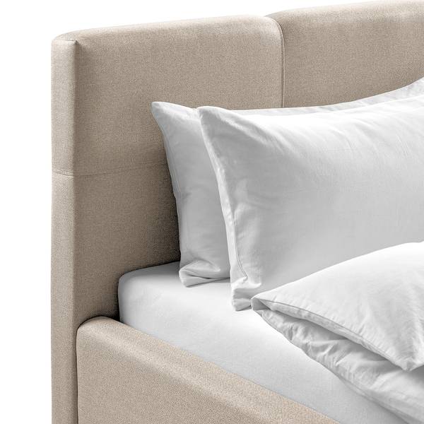 Polsterbett Kaarina Strukturstoff Ronya: Grau - 140 x 200cm - Mit Stauraum