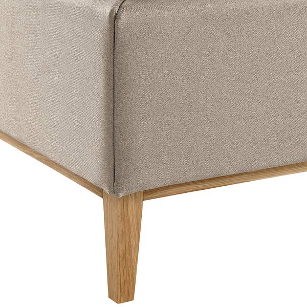 Polsterbett Kaarina Strukturstoff Ronya: Grau - 140 x 200cm - Mit Stauraum