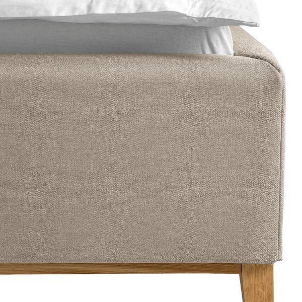 Polsterbett Kaarina Strukturstoff Ronya: Grau - 140 x 200cm - Mit Stauraum