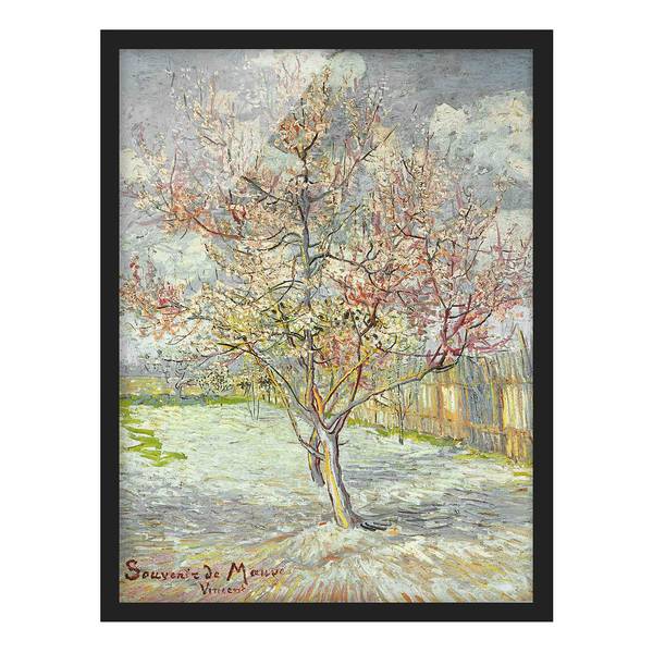 Afbeelding Van Gogh Perzikbomen papier/grenenhout - groen - 70 x 100 cm