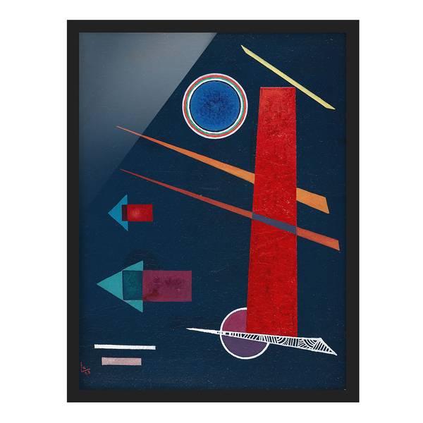 Tableau Kandinsky Rouge puissant V Papier / Pin - Noir - 50 x 70 cm