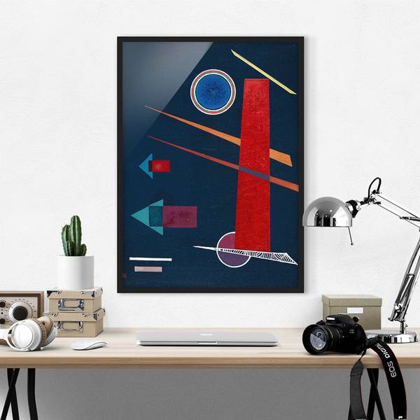 Tableau Kandinsky Rouge puissant V Papier / Pin - Noir - 50 x 70 cm
