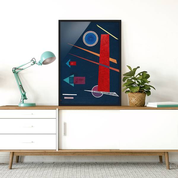 Tableau Kandinsky Rouge puissant V Papier / Pin - Noir - 50 x 70 cm