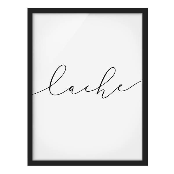 Poster con cornice scritta Lache Carta / Pino - Bianco - 70 x 100 cm