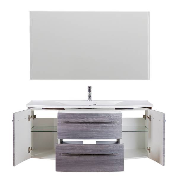 Badezimmerset 4040 VI (2-teilig) Inklusive Beleuchtung - Graphit - Breite: 122 cm