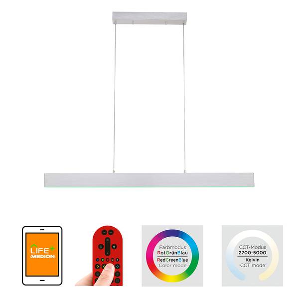 LED-Pendelleuchte Nila Kunststoff / Eisen - 2-flammig - Weiß