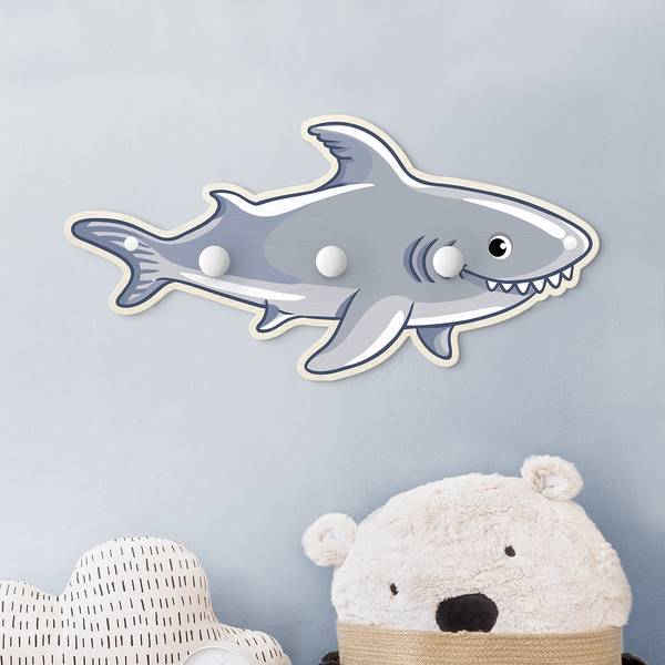 Appendiabiti Squalo Grigio - Altro - 40 x 20 x 1.5 cm
