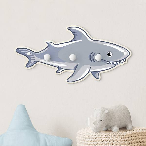 Appendiabiti Squalo Grigio - Altro - 40 x 20 x 1.5 cm
