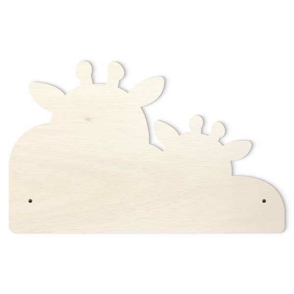 Kinderkapstok Giraffe met baby oranje - andere - 40 x 25 x 1.5 cm