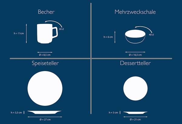 Kombiservice Mandala (8-teilig) Steinzeug - Schwarz / Gold