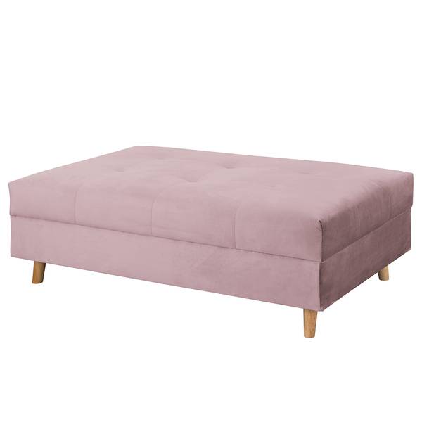 Ecksofa Meyford Samt Ravi: Mauve - Ottomane davorstehend rechts - Mit Hocker