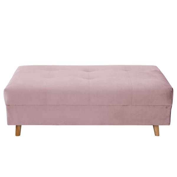 Ecksofa Meyford Samt Ravi: Mauve - Ottomane davorstehend rechts - Mit Hocker