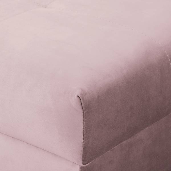 Ecksofa Meyford Samt Ravi: Mauve - Ottomane davorstehend rechts - Mit Hocker