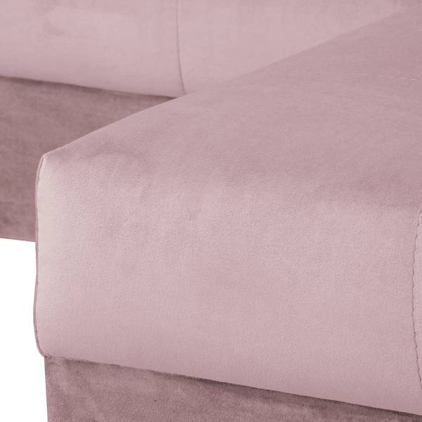 Ecksofa Meyford Samt Ravi: Mauve - Ottomane davorstehend rechts - Mit Hocker