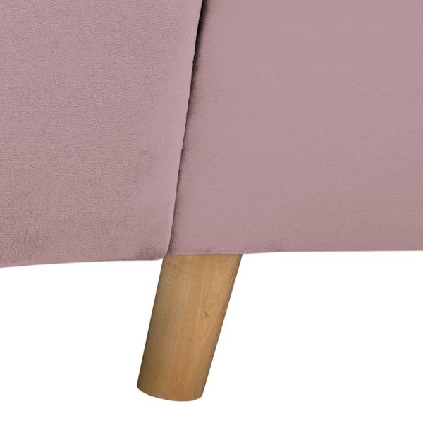 Ecksofa Meyford Samt Ravi: Mauve - Ottomane davorstehend rechts - Mit Hocker