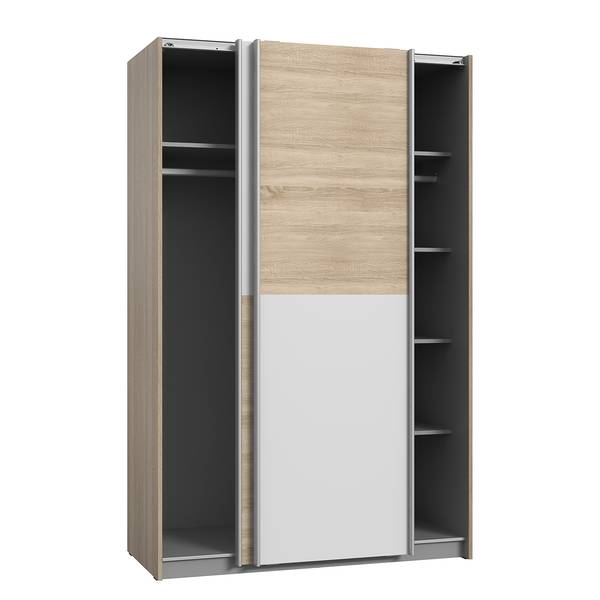Kleiderschrank Lupo Beige - Weiß - Edelstahl - 120 x 191 x 61 cm