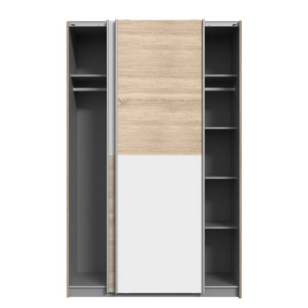 Kleiderschrank Lupo Beige - Weiß - Edelstahl - 120 x 191 x 61 cm