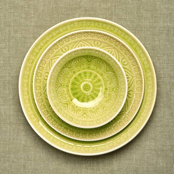 Piatto SUMATRA Grès - Verde chiaro - HellVerde - Diametro: 25 cm