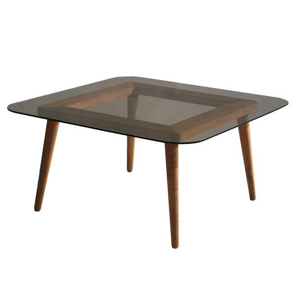 Salontafel Smart glas/massief grenenhout - grenenhout