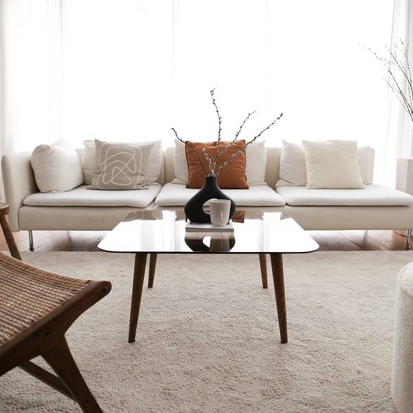 Salontafel Smart glas/massief grenenhout - grenenhout