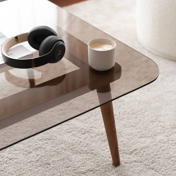 Salontafel Smart glas/massief grenenhout - grenenhout