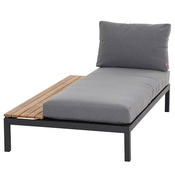 Recamiere Alvida (rechts) Aluminium - Schwarz