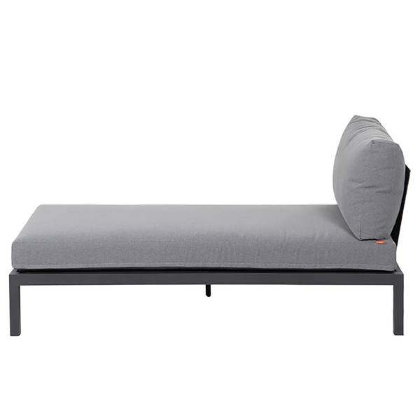 Recamiere Alvida (rechts) Aluminium - Schwarz