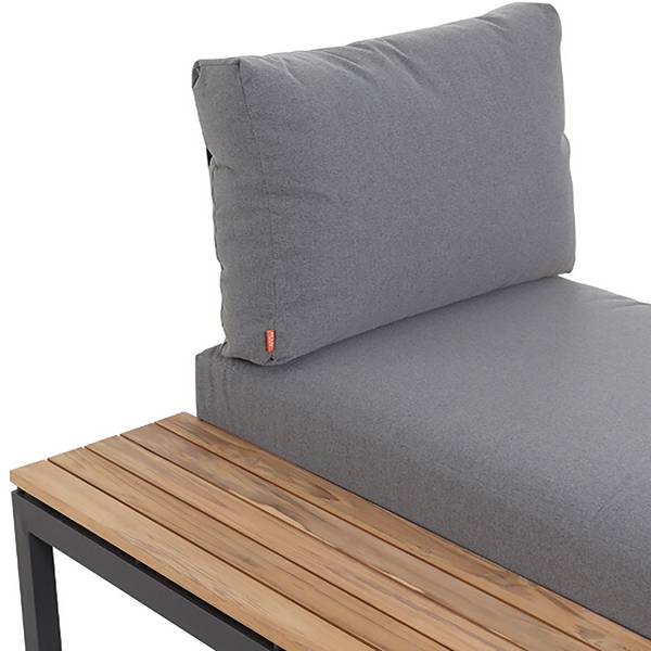 Recamiere Alvida (rechts) Aluminium - Schwarz